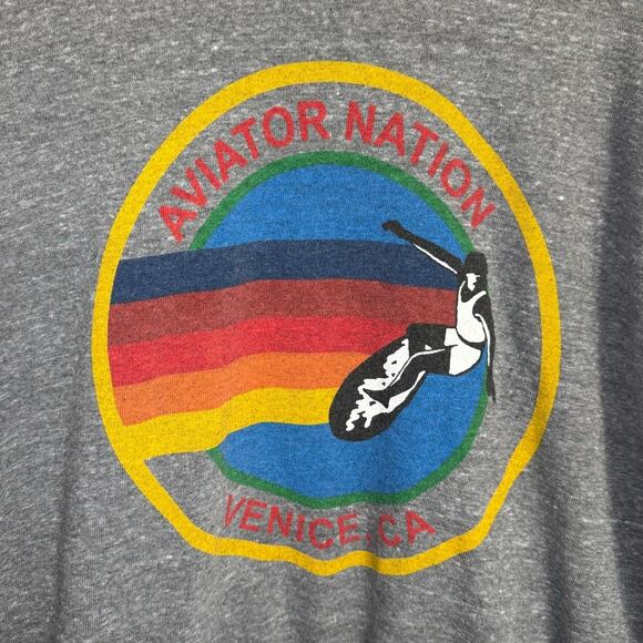 Aviator Nation NWOT Aspen Relaxed Crew Sweatshirt In Heather Grey Size XS - Picture 6 of 13